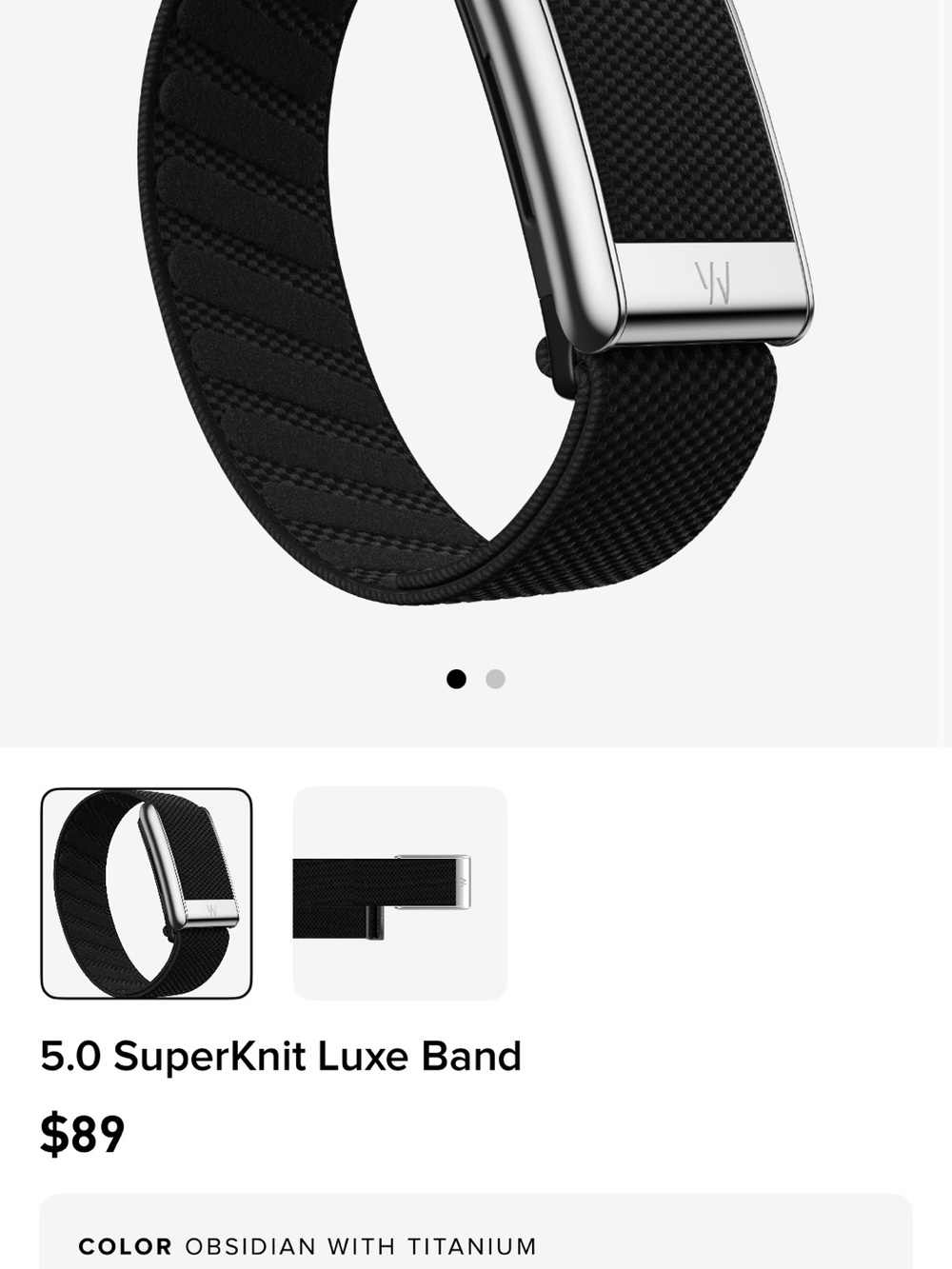 SuperKnit Luxe Band - Black with Titanium Hardware